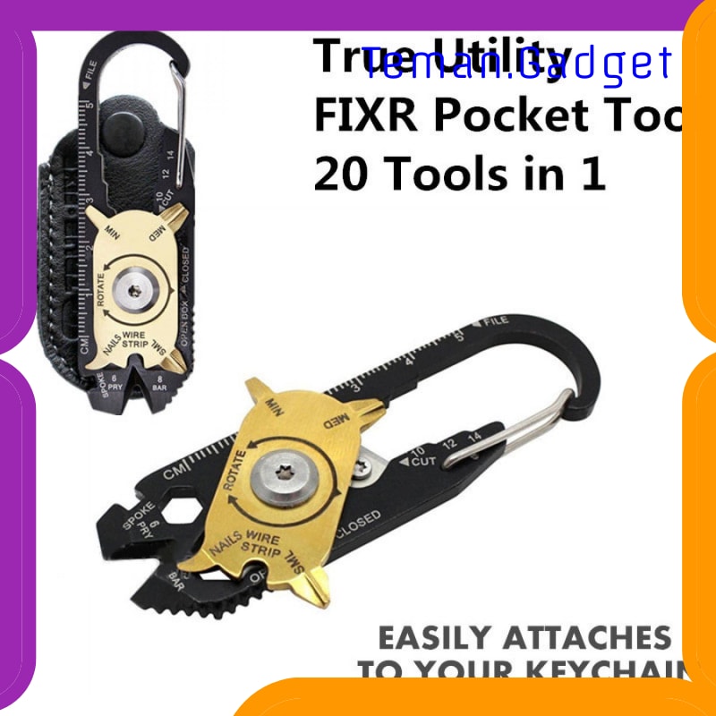 TG-ID041 UTILITY FIXR POCKET MULTITOOL 20 IN 1 EDC SURVIVAL KEYCHAIN TOOL