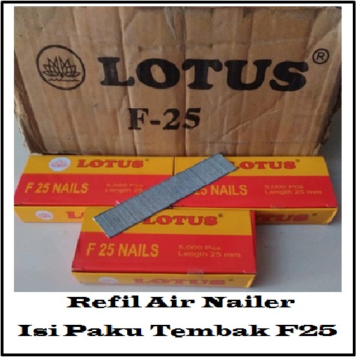 

Refill Air Nailer Isi Paku Tembak Staples 5000pcs 25mm F25 Brad Nailer