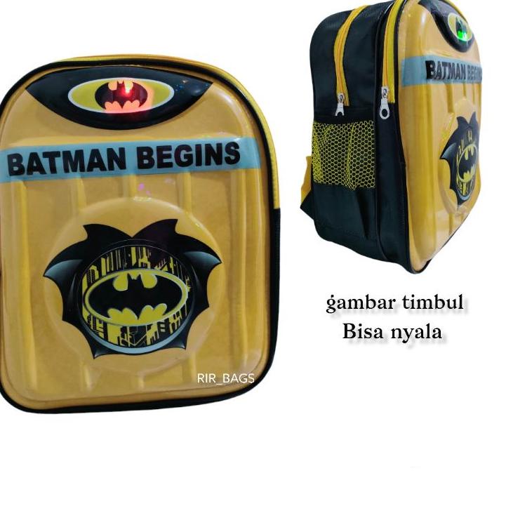 Koleksi Terbaru.. Tas sekolah anak bantman TK/Tas Batman TK LED/Tas anak Batman LED/Tas anak karakte