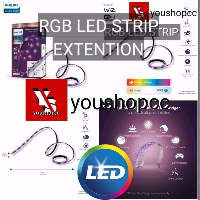 Philips RGB LED Strip 1 meter Extension 20 Watt-LED STRIP RGB Philips