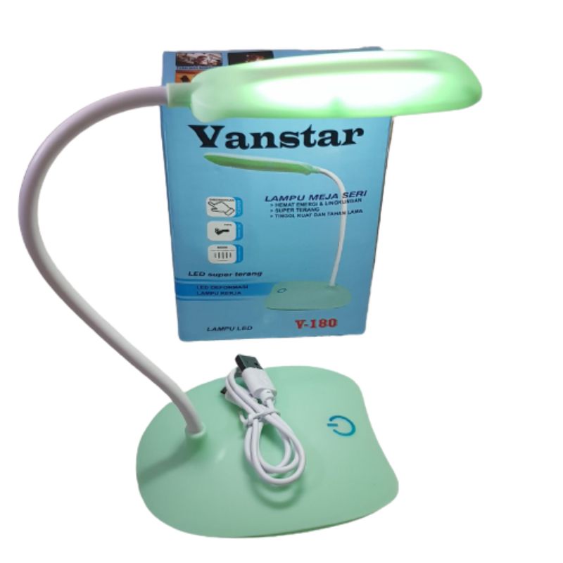 (V180) LAMPU BELAJAR LED VANSTAR V180 / LAMPU MEJA BISA DI CAS