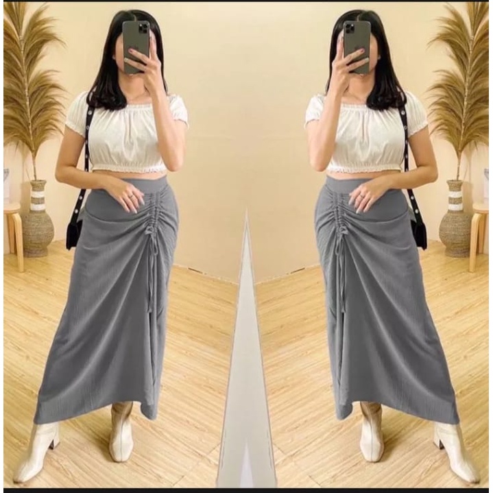 New Model Skirt Rok Serut Crincle Air Floww