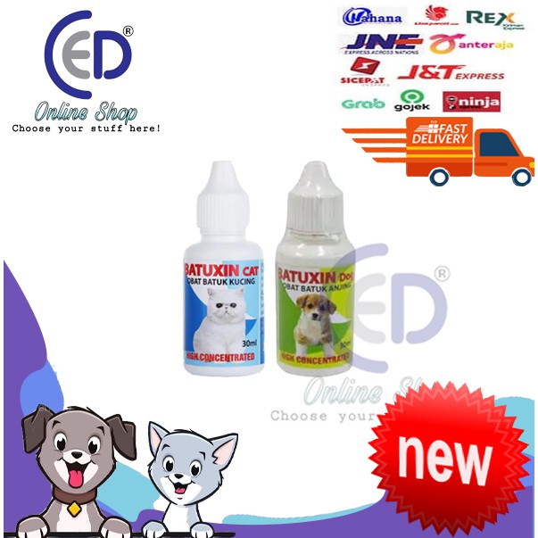 Batuxin 30ml obat batuk, alergi pilek &amp; sesak nafas utk kucing&amp; anjing