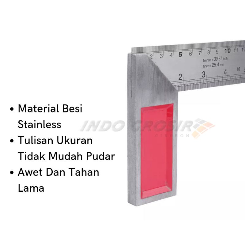 Penggaris Siku Tukang 12&quot; 30cm 90 Derajat Angle Ruler Ukuran Meteran Murah