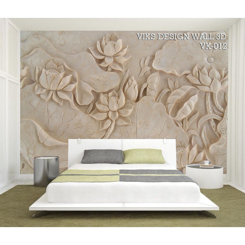 Jual Cetak Wallpaper Dinding Kamar Tidur 3 Dimensi Mural Ukiran Tatahan