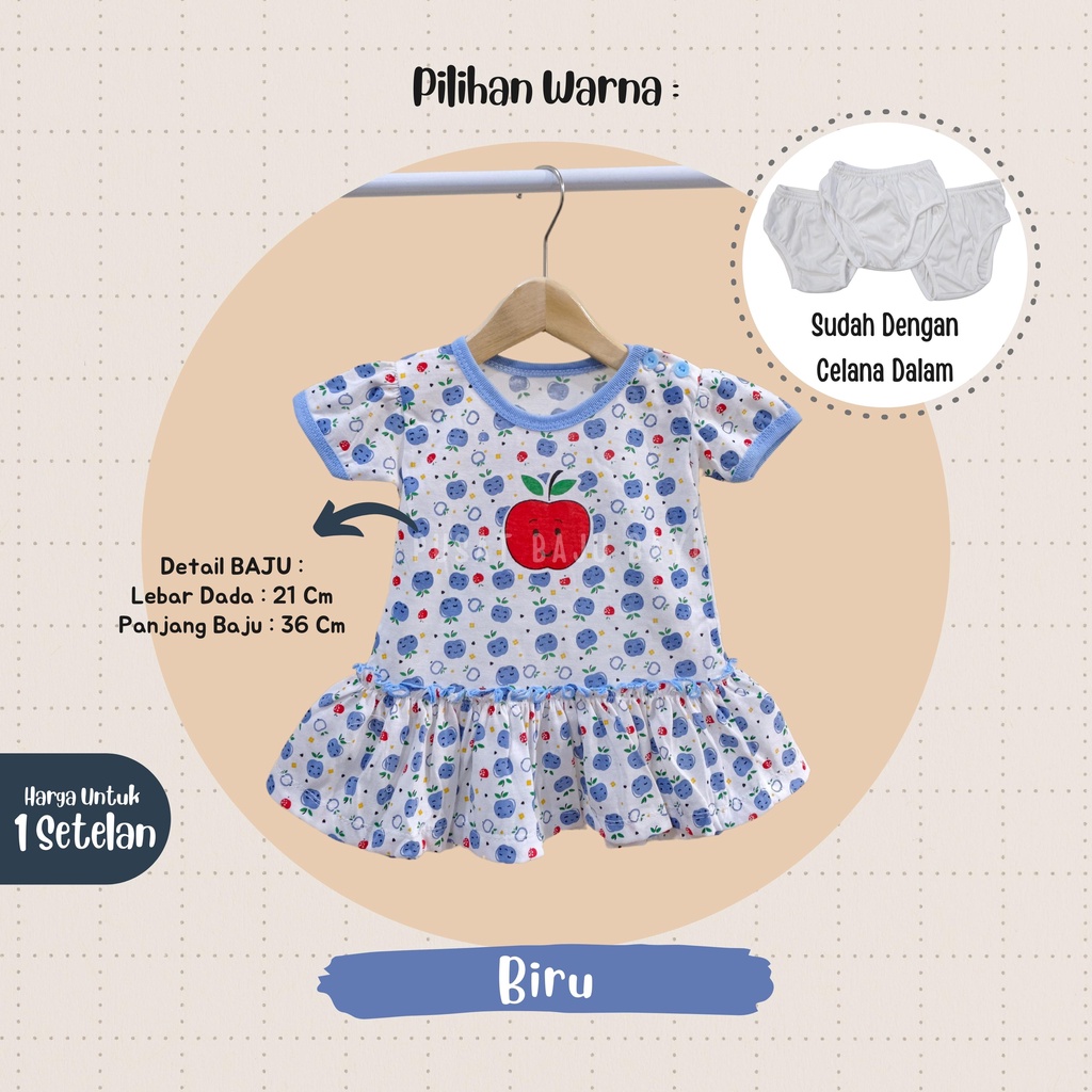 Dress Bayi Perempuan 0 - 3 Bulan merk Bona motif FRUITS