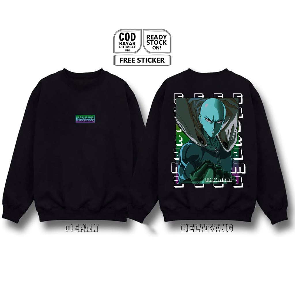 SWEATER CREWNECK SAITAMA ONE PUNCH MAN ANIME MANGA GAROU MONSTER BOROS TATSUMAKI PSYKOS OROCHI SIGN