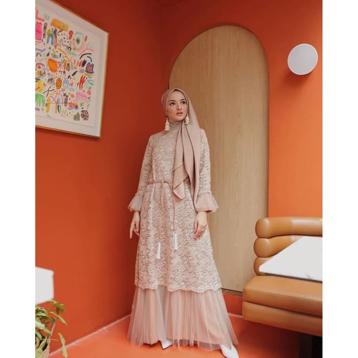 Humaira Dress Baju Gamis Syari Brukat Realpict Dress Muslim Modern