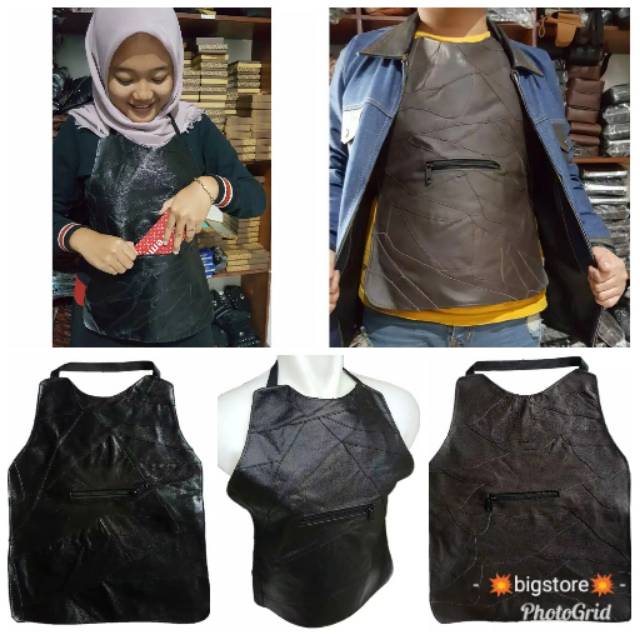 Rompi Motor Kulit Asli Otto Pelindung Dada Penahan Angin  Pengendara Motor Cewek Cowok Wanita Pria