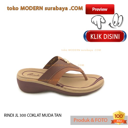 RINDI JL 300 COKLAT MUDA TAN Sandal Casual Sendal Wanita Jepit Flip Flop