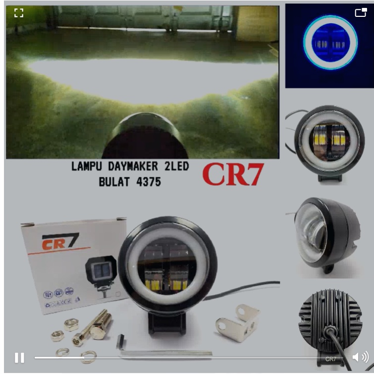 LAMPU DAYMAKER MODEL  BULAT  LED CR7 2 MATA  2,5 INCH ,MERK CR7