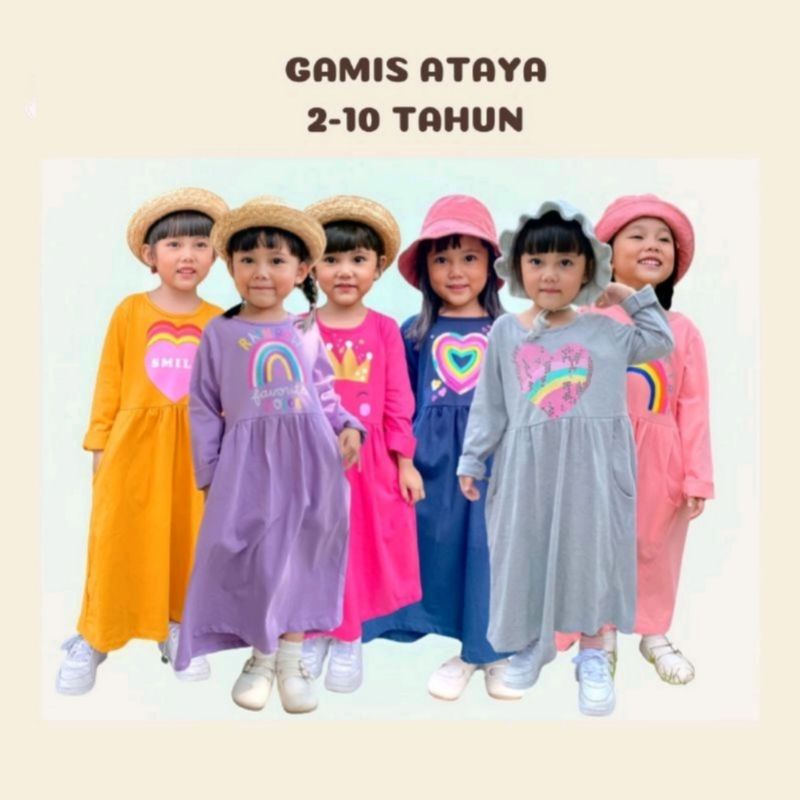Gamis Anak Ataya 2-10 Tahun - Baju Muslim Gamis Anak Perempuan