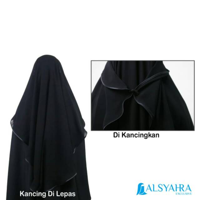 Niqab Butterfly Hijrah Sifon Silk Jetblack Alsyahra Exclusive