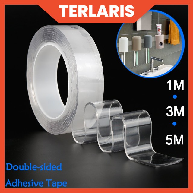 

Double Tape Transparent No Trace Washable Sticker (3 x 0.1 cm) 1m 3m