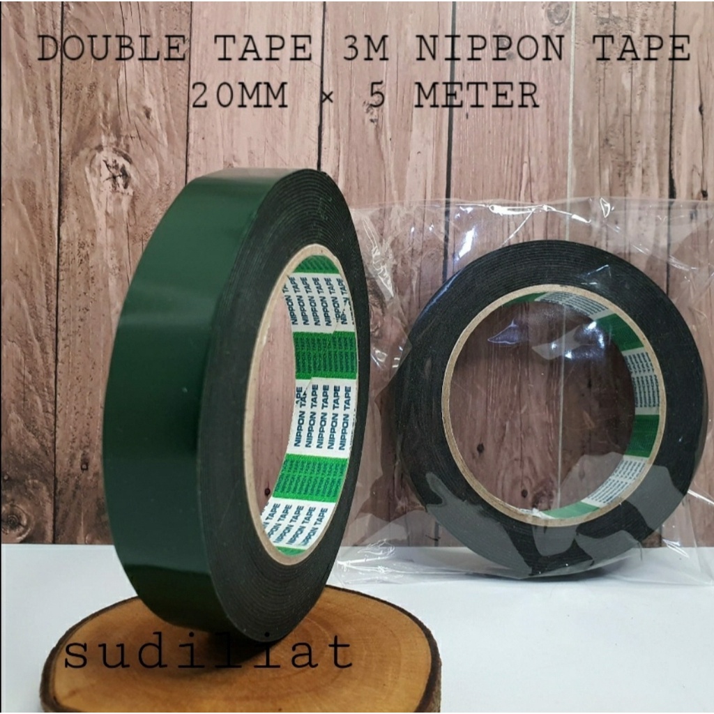 ISOLASI DOUBLE TAPE BOLAK BALIK HIJAU FOAM NT DOBEL TAPE 20mm x 4,5mm