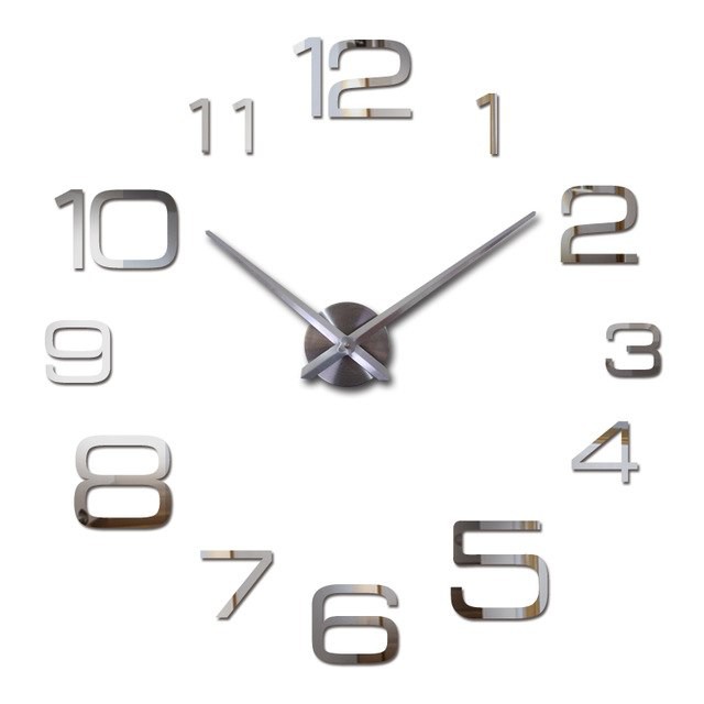 Jam Dinding Besar DIY 90cm Model Numeral - DIY-108 - Silver
