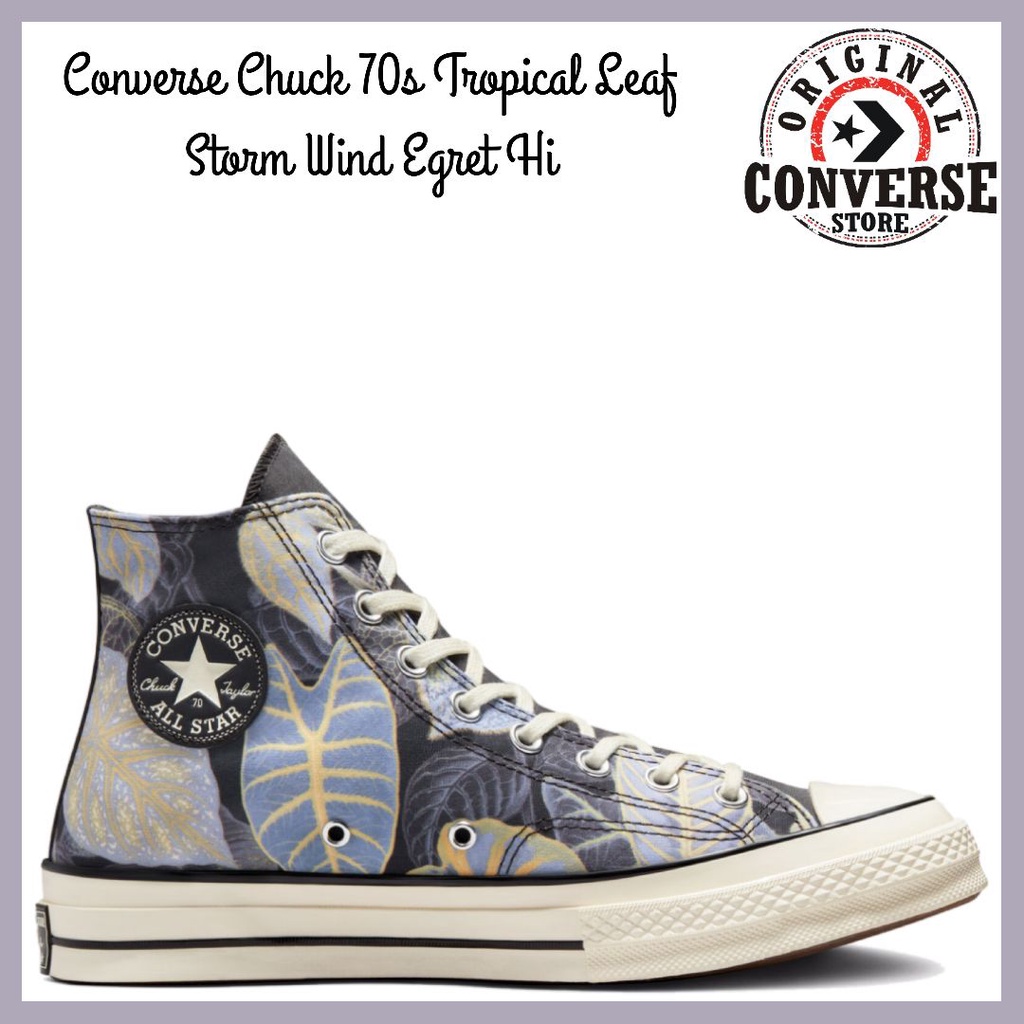 ORIGINAL CONVERSE CHUCK 70s TROPICAL LEAF STORM WIND EGRET BLACK Hi A00482C MENS