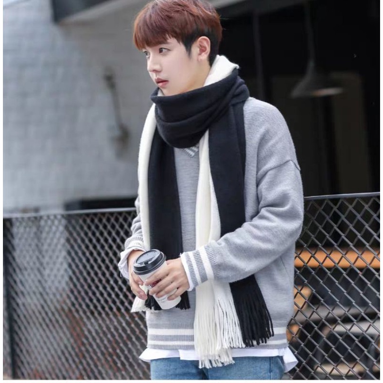 LONG SCARF MEN WINTER MUSIM DINGIN SCARF SYAL  PRIA