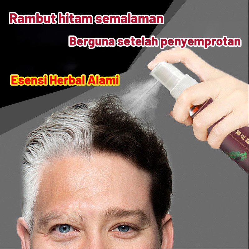 【O'RANNLE】Rambut putih cepat menghitam Serum rambut cat rambut hitam semprotan esensi rambut hitam 100ml hair treatment he shou wu memelihara dan memperbaiki anti Hair color penghitam rambut uban Sin Hair