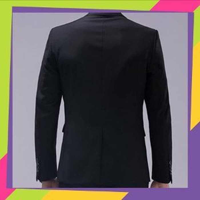 NEW BLAZER MODRIC HITAM WHITE LIST SLIMFIT BAHAN HIGH TWIST ORIGINAL NIKAYU + BONUS DASI