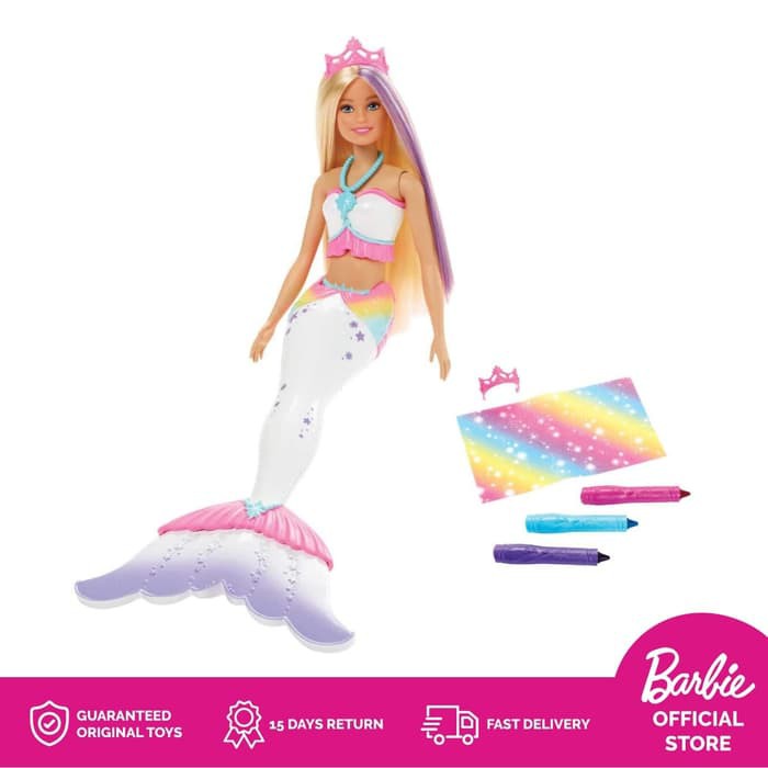 barf120 Barbie  Dreamtopia Color Magic Mermaid Doll Mainan 