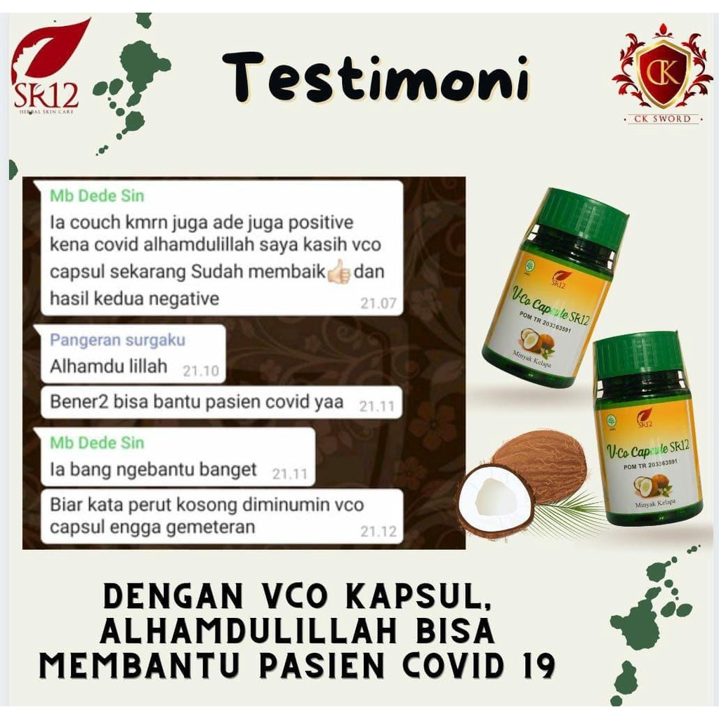 VCO Virgin Coconut Oil SR12 Minyak Kelapa Murni Booster Suplemen Kesehatan Anti Virus Corona BPOM