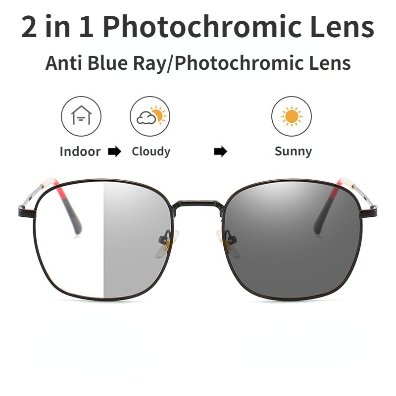 Kacamata Fashion Photochromic Anti Radiasi Untuk Wanita/Pria Kacamata Anti Blue Light