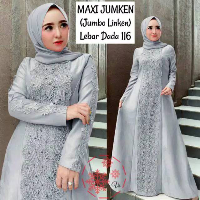 MAXI JUMKEN(JUMBO LINKEN)/DRESS JUMBO/GAMIS JUMBO/GAMIS BRUKAT MURAH/GROSIR TANAH ABANG/FREE ONGKIR