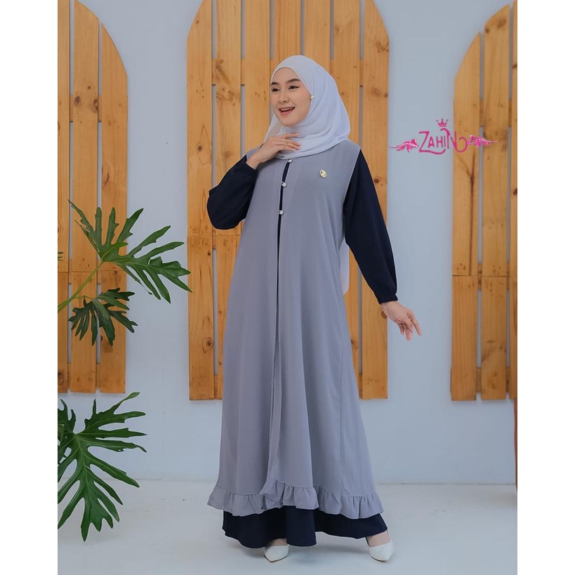 HITANA CELLIN DRESS + OUTHER ORI ZAHIN NEW MODEL LEBARAN ITYCREPE MIX CERUTY PREMIUM BISA DILEPAS