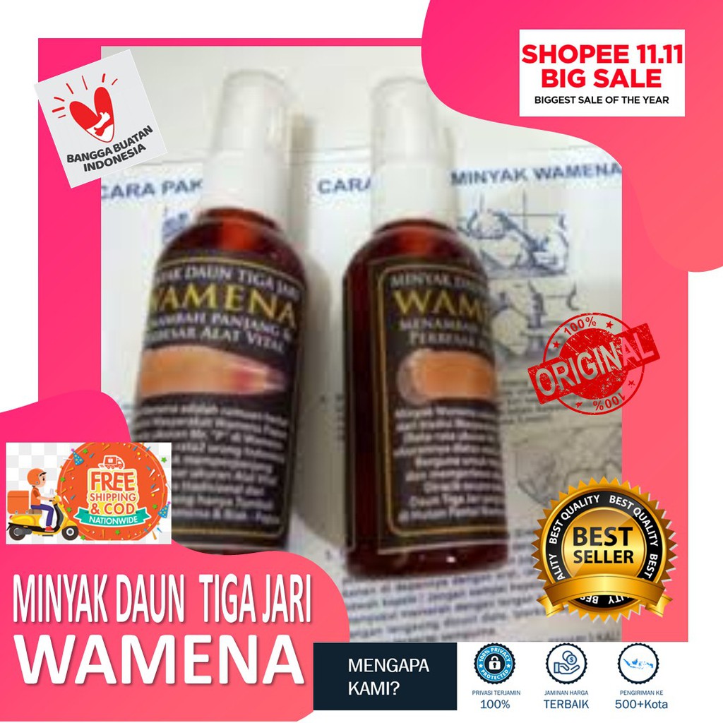 [ COD] Minyak Wamena Cap Daun Tiga Jari / Wamena oil / Wamena Original / Wamena Obat Pembesar Penis