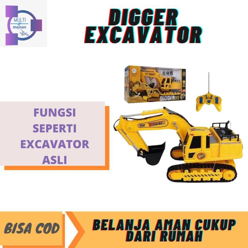 mainan mobil RC Excavator remot   kontrol RC bego mobil remot garukan mainan anak remot kontrol
