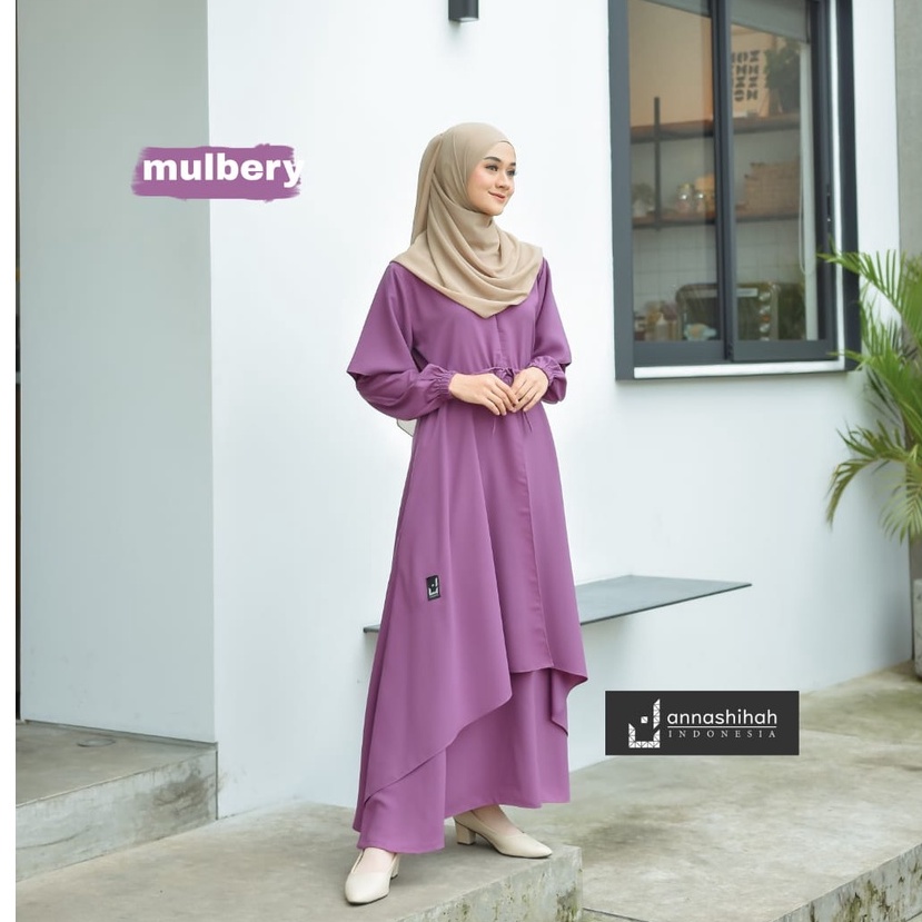 ABAYA AZMIZA YUNIA BY ANNASIHAH GAMIS YORIS BERLABEL EXCLUSIVE SIMPLE MEWAH