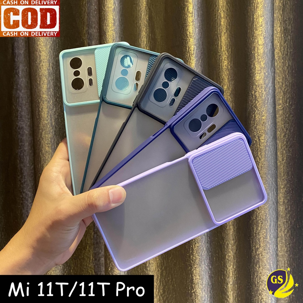 Xiaomi REDMI 10 2021 Mi 11 Lite Mi 11T / Mi 11T Pro 10T Pro NEW Slide Case Protection Camera Matte Candy Sliding Push Pull Pelindung Kamera