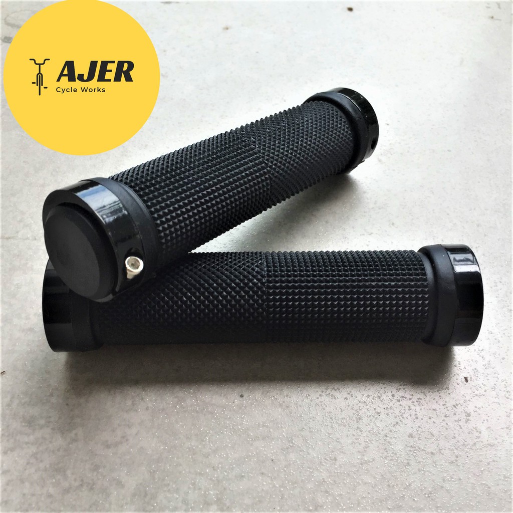 Hand Grip Sepeda double lock Anti selip handle bar stang pegangan ergonomis MTB seli flat bar