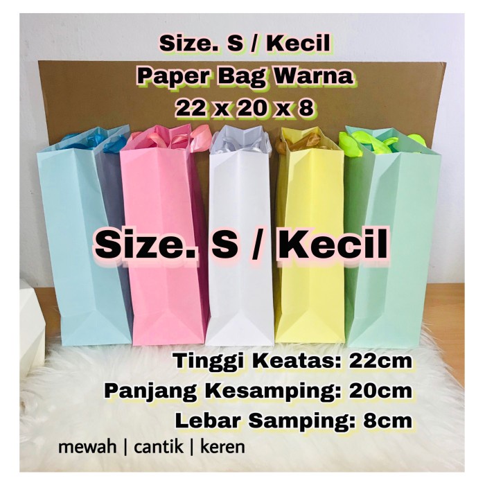 

NEW paper bag / tas kertas / paperbag / Warna / Pita S size kecil