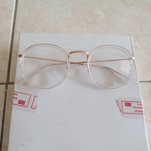 Kacamata oval bening gold YE903