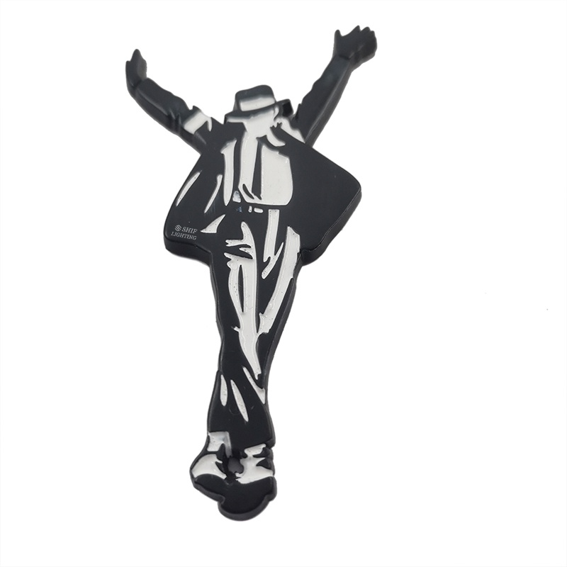 1pc Stiker Logo Michael Jackson MJ Bahan Metal Untuk Dekorasi