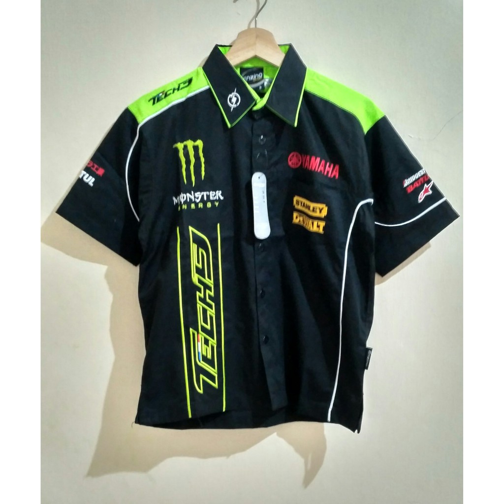 BAJU KEMEJA BORDIR AUTOMOTIF OTOMOTIF YAMAHA TECH3 MONSTER ENERGY