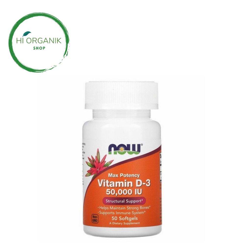 Now Foods Max Potency Vitamin D3 D-3 50000 IU 50.000 iu 50 Softgels