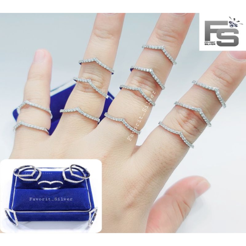 CINCIN PERAK ASLI SILVER WANITA 925 LAPIS EMAS PUTIH MODEL AUREL/ CINCIN AUREL / CINCIN NAGITA - PER