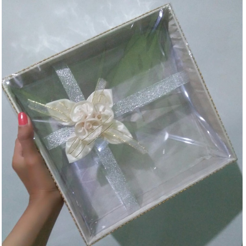 Box Kotak Hantaran Kue untuk Lamaran dan Pernikahan / Kotak Kue Seserahan Tutup Mika UK 30 CM