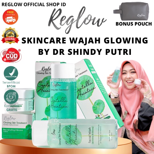 PAKET GLOWING Reglow Skincare Original Doctor Shindy Perawatan Kecantikan Pemutih Wajah Facial Mist Penghilang Jerawat Bruntusan Komedo Pori Besar Pencerah Kulit Kusam Kering Berminyak Sensitif Normal Re glow Ori Official Store