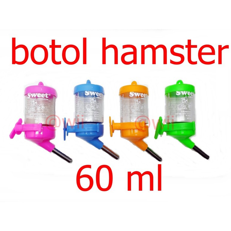 Tempat minum Dot botol Hamster 60 ML 60ml landak kelinci marmut sugar glider