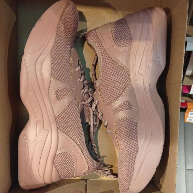 PAYLESS SALE BRASH SNEAKERS WEDGES DUSTY PINK