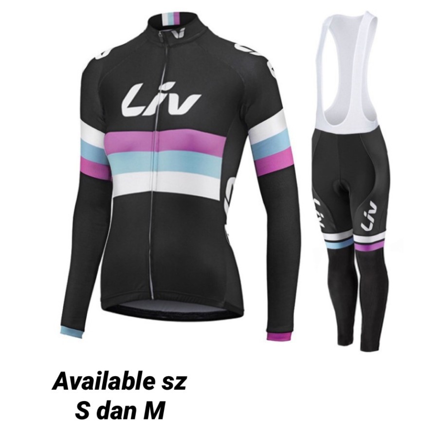 Set Baju sepeda Lengan Panjang Wanita / Set Long Suit Jersey LIV - M