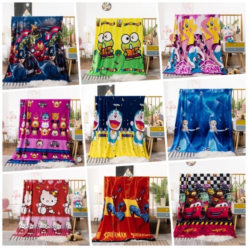 SELIMUT ANAK REMAJA KARAKTER BULU POLYESTER 120 CM X 200 CM MOTIF KARTUN MENGGEMASKAN HELLO KITTY DLL  JUMBO IMPORT HARGA GROSIR