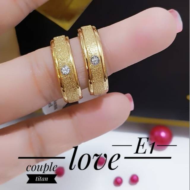 Cincin titanium couple lapis emas 18k terbaru