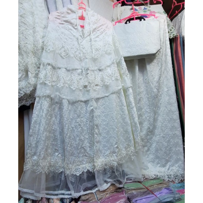 Mukena sutra paris ori payet susun