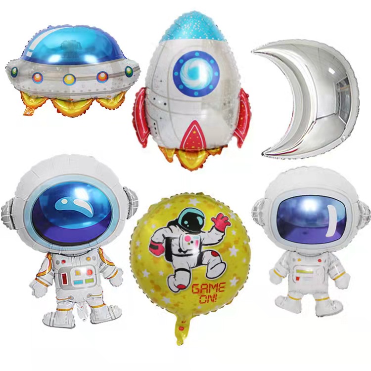 PINK MALL-BALON FOIL ASTRONAUT SPACEMAN BLUE STAR for BOY BIRTHDAY  / ULANG TAHUN ASTRONOT