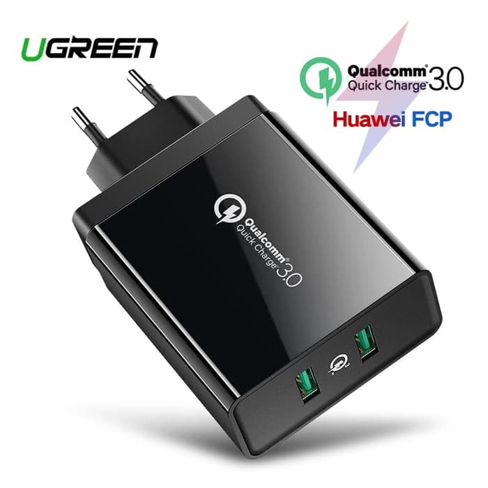 Ugreen Dual port Quick Charge 3.0 36W USB Charger Black- 40585